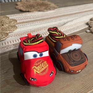 Disney Cars Red Lightning McQueen and Brown Mater slippers